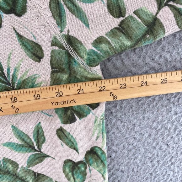 J Jill Sweater Women Large Green Fern Floral 3/4 Raglan Sleeve Crewneck Pullover - Picture 8 of 11
